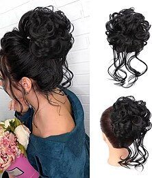 abordables -chignons chignon cheveux synthétiques postiche extension de cheveux boucle rebondissante vague d'eau fête / soirée tenue quotidienne vacances 12h24