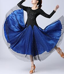 billige -Ballroom-dans Kjole Tvinning Tyll Dame Trening Ytelse Langermet Høy Tyll Polyester