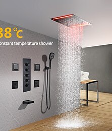abordables -Robinet de douche, système de pommeau de douche à effet pluie / ensemble de mitigeur thermostatique