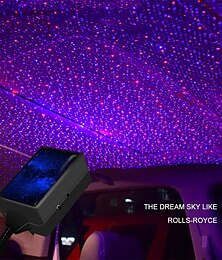 abordables -Proyector de estrellas led multicolor para coche, luz de techo, interior, láser estrellado, atmósfera, proyector ambiental, luces de galaxia usb