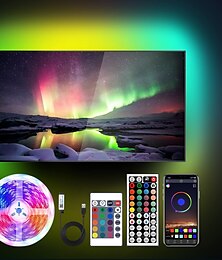 cheap -16.4ft 5m USB LED Strip Light RGB Color Changing Bluetooth APP Control Music Sync Waterproof for Bedroom Living Room Kitchen Yard Party Ceiling