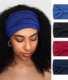 economico -1pc africano fasce per capelli annodato fasce per capelli nero yoga sport avvolge la testa ampia sciarpa elastica per donne e ragazze