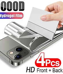 economico -[Confezione da 4] Proteggi schermo posteriore Per Apple iPhone16 iPhone 15 Pro Max Plus iPhone 14 13 12 11 Pro Max Mini X XR XS Max 8 7 Plus TPU idrogel Autoguarigione Anti-impronte Alta definizione