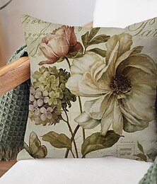abordables -Housse de coussin floral double face 4pc doux décoratif carré taie d'oreiller taie d'oreiller taie d'oreiller pour chambre salon qualité supérieure lavable en machine coussin d'intérieur pour canapé