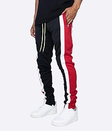 tanie -Męskie Spodnie dresowe Biegacze Uprawiający jogging Spodnie Ołówek Ściągana na sznurek Elastyczny pas Pełna długość Sporty na świeżym powietrzu Streetwear Codzienny Żółty Czerwony