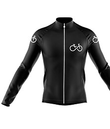 お買い得  -男性用 サイクリングジャージー グラフィック 長袖 バイク ジャージー トップス 3つのリアポケット付き マウンテンサイクリング ロードバイク 速乾性 反射性ストリップ 後ポケット 吸汗性 スポーツ ブラック ホワイト イエロー 衣類