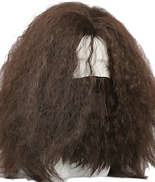 levne -hagrid paruka film cosplay hnědé dlouhé kudrnaté vlasy doplňky vousy