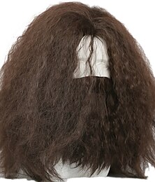 cheap -Hagrid Wig Movie Cosplay Brown Long Curly Hair Beard Accessories Carnival Wigs