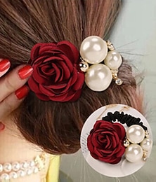 billige -1 stk Dame Hårbånd Scrunchie Til Gate Daglig Ferie Håndlaget Perle Tøy Lys Rosa Lys Lilla Grønn