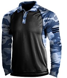 cheap -Men's T shirt Henley Shirt Long Sleeve Shirt Top Outdoor Breathable Quick Dry Lightweight Soft Polyester Black Grey Black White Fishing Climbing Camping / Hiking / Caving