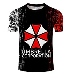 billiga -Resident Evil Paraplyföretag T-shirt Animé Tecknat Anime Klassisk Gatustil T-shirt Till Par Herr Dam Vuxna 3D-utskrift