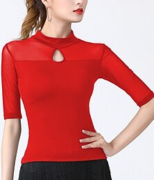 olcso -Latin tánc Felső Tartós Illesztés Női Edzés Teljesítmény Féhosszú Magas Spandex