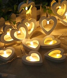 billige -elegant bryllupsmottak fest 3m 20led love heart led string lys tre fe lys til vindu rom innendørs utendørs dekor jule bryllupsfest dekorasjon