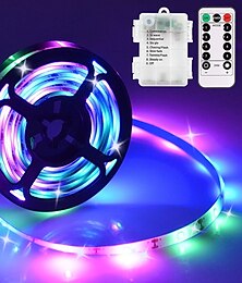 halpa -led-nauhavalot akkukäyttöiset 3 m 9,8 jalkaa 90 led-köysivalot himmennettävät vedenpitävät joustavat valot sisätiloihin tv-pöytä makuuhuone keittiö joulu