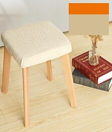abordables -Stretch carré tabouret de bar housses de siège housse pour salle à manger hôtel bar élastique gris vert uni solide doux durable lavable