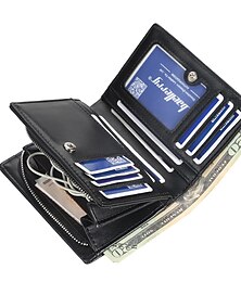 cheap -Men's New Zipper Short Wallet Multi-card Slot Fashion Vertical Mini Snap Coin Purse For Men