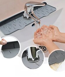 preiswerte -Küche Silikon Wasserhahn Matte Waschbecken Spritzschutz Wasserhahn Ablaufmatte Trockenunterlage Küche Badezimmer Arbeitsplatte Schutzmatte