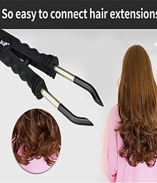 cheap -Constant Temperature Loof Fusion Hair Extension Iron Keratin Bonding Tools Fusion Heat Connector EUAUUSUK Plug A Tip