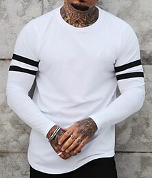 halpa -Miesten T-paita Siisti paita Pitkähihainen paita Pitkähihainen Tiukka pyöreä kaula-aukko Kevät kesä Tavallinen Muoti Suunnittelija Vapaa-aika Pitkä Katu Pyhäpäivä Hiekkaranta Valkoinen Top T-paita