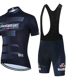 preiswerte -Kurzarm-Radtrikot für Herren mit Trägerhose blau Fahrrad 3D-Pad atmungsaktiv schnell trocknend Sportbekleidung Bekleidung