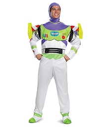 cheap -Toy Story Buzz Lightyear Cosplay Costume Halloween Props Masquerade Men's Boys Movie Cosplay Anime Green Leotard / Onesie Wings Carnival Children's Day New Year Cotton World Book Day Costumes