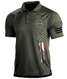 baratos -Homens Camiseta Camisa polo de caminhada Camiseta de Trilha Manga Curta Decote Quadrado Camisa Blusas Ao ar livre Respirável Secagem Rápida Leve Macio Verão Poliéster Branco Preto Verde Tropa Caça