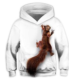 voordelige -Jongens 3D dier Trui met capuchon Lange mouw 3D-afdrukken Lente Herfst Actief Sport Modieus Polyester Kinderen 3-13 jaar Buiten Dagelijks Voor Binnen Normale pasvorm
