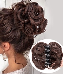 billige -parykk hårring kvinnelig grip klips hårpose ball hode spiral hår trekk blomst kort krøllet hår klips-type blomsterknopp hode fluffy stort hår ring