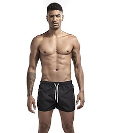 voordelige -Voor heren Boardshorts Zwemshorts Lange zwembroeken Zak Trekkoord met Mesh-voering Effen Sneldrogend Korte Feestdagen Strand Hawaii Boho Zwart Stoffige roos