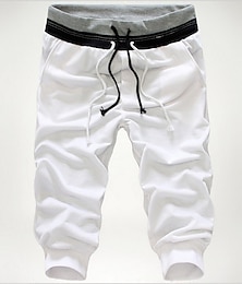 cheap -Men's Athletic Shorts Sweatpants Capri Pants Drawstring Color Block Comfort Breathable Casual Daily Streetwear Cotton Blend Sports Fashion Black White Micro-elastic