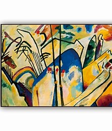 billiga -handgjord handmålad oljemålning väggkonst wassily kandinsky abstrakt snideri målning heminredning dekor rullad duk utan ram osträckt
