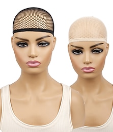 billige -6pcs Hair Net for Wig Open End Mesh Net Wig Caps Mesh Wig Cap for Women