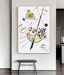 cheap -Handmade Hand Painted Oil Painting Wall Art Wassily Kandinsky Abstract Carving Painting Home Decoration Decor Rolled Canvas No Frame Unstretched