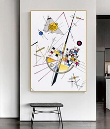 billiga -handgjord handmålad oljemålning väggkonst wassily kandinsky abstrakt snideri målning heminredning dekor rullad duk utan ram osträckt
