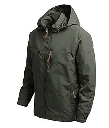 economico -Per uomo Giubbino da escursione Giubbino anti-vento All'aperto Tenere al caldo Impermeabile Antivento Traspirante Soprabiti Trench Superiore Zip visibile totalmente Caccia Pesca Scalate Nero Verde