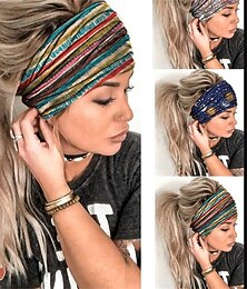 billige -bohend boho pannebånd bredt yoga stretchy bandeau stor hodeinnpakning sport atletisk strand hår tilbehør for kvinner og jenter (1 stk)
