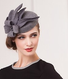 economico -eleganti cappelli di lana fascinators kentucky derby cappello classico tinta unita matrimonio / tea party / copricapo da donna per le donne autunno&amp; inverno