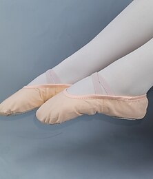 billige -Myke rosa ballettsko til dame – komfortable dansesko med elastiske stropper for ballett, dansetimer og forestillinger