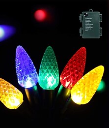 billige -c6 pærer julelys med timer - 50 led 16,4 fot jordbær batteri streng lys for utendørs innendørs - mini belysning dekor terrasse krans krans fest juletre julepynt
