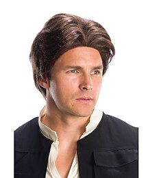 economico -parrucca han solo per adulti cosplay parrucca sintetica marrone corta parrucche di halloween