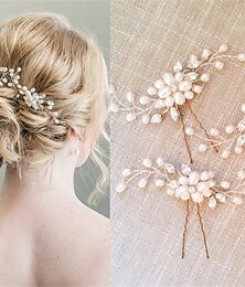 economico -sposa coreana fatti a mano perla di cristallo tornante pin clip a forma di u copricapo da sposa accessori per capelli