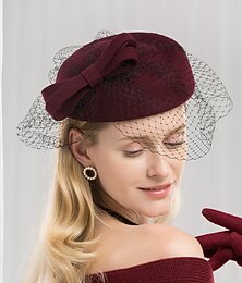 billige -100% Ull Kentucky Derby Hat / Hatter med Sløyfe 1pc Avslappet / Dagligdagstøy Hodeplagg