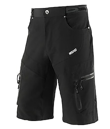 baratos -Arsuxeo Homens Calções de bicicleta Bermudas para MTB Moto Calção Calças Forma Assenta Ciclismo de Montanha Ciclismo de Estrada Esportes Prova-de-Água Bolso Múltiplo Respirável Secagem Rápida Preto