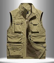 voordelige -Voor heren Vissersvest Wandelvest Ves / Mouwloos Kleding Bovenlichaam Buiten Ademend Waterbestendig Sneldrogend Lichtgewicht Zwart Grijs khaki Klimmen Kamperen / wandelen / grotten verkennen