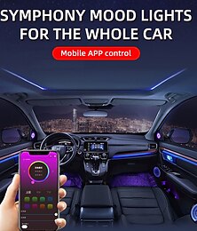 cheap -RGB Car Interior Strip Lights 12V Decorative Ambient Light with APP Sound Remote Control Atmosphere Lamp