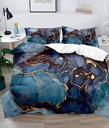 billiga -3D-sängkläder marmortryckt tryck påslakan sängkläder set täcke överdrag med 1 tryck tryckt påslakan eller täcke， 2 örngott för dubbel/drottning/kung