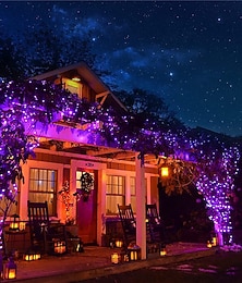 abordables -Guirnalda de luces led de halloween púrpura flexible 20m 40m 400leds para suministros de fiesta decoración de patio de casa de halloween ac 220v 230v 240v enchufe de la UE