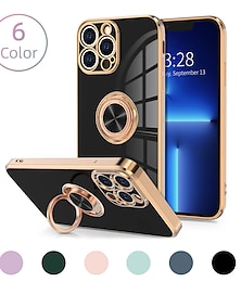 cheap -Phone Case For iPhone 15 Pro Max Plus iPhone 14 13 12 11 Pro Max Mini X XR XS Max 8 7 Plus Back Cover with Stand Holder Ring Holder Camera Lens Protector TPU Plating