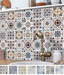 baratos -Adesivos de azulejos à prova d'água, 24/48 peças, criativo, cozinha, banheiro, sala de estar, adesivos de parede, à prova d'água, estilo nórdico, adesivos de azulejos