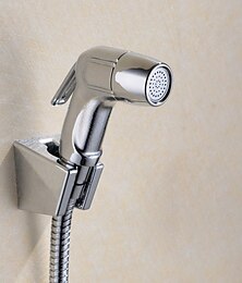 abordables -robinet de bidet multifonction avec support chrome toilette pulvérisateur de bidet à main autonettoyant contemporain argenté